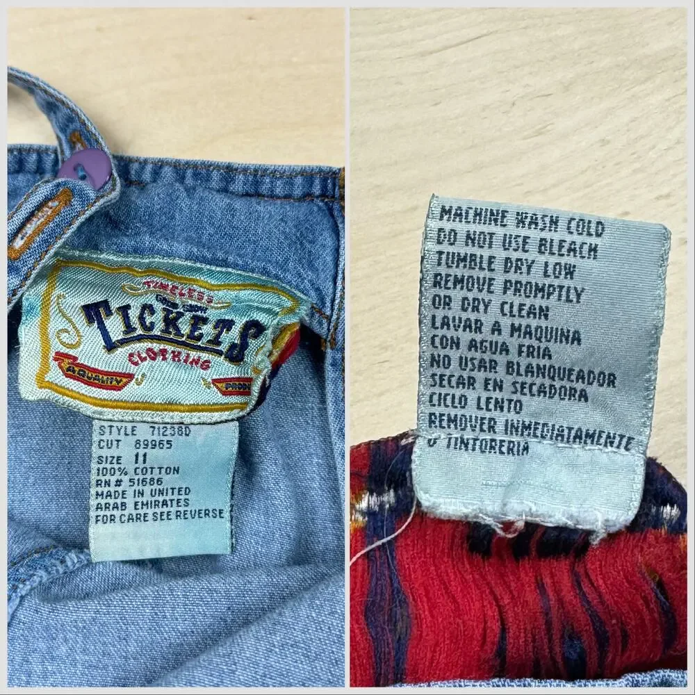 Vintage 1990s Denim Sweetheart Button Back Mini Skater Dress - Picture 5 of 7